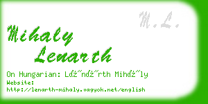 mihaly lenarth business card